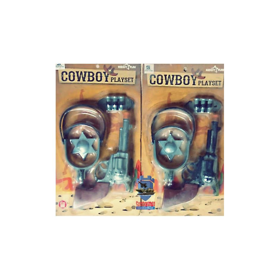 Mainan Pistol Plastik Cowboy dengan Gir Sepatu 2 Paket
