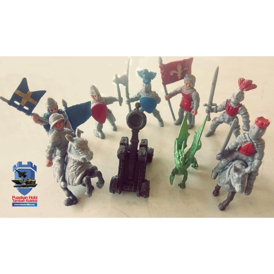 Miniatur Tentara Ksatria Abad Pertengahan Gray