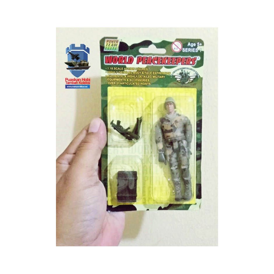 Action Figure Tentara Desert Marine with Mortar