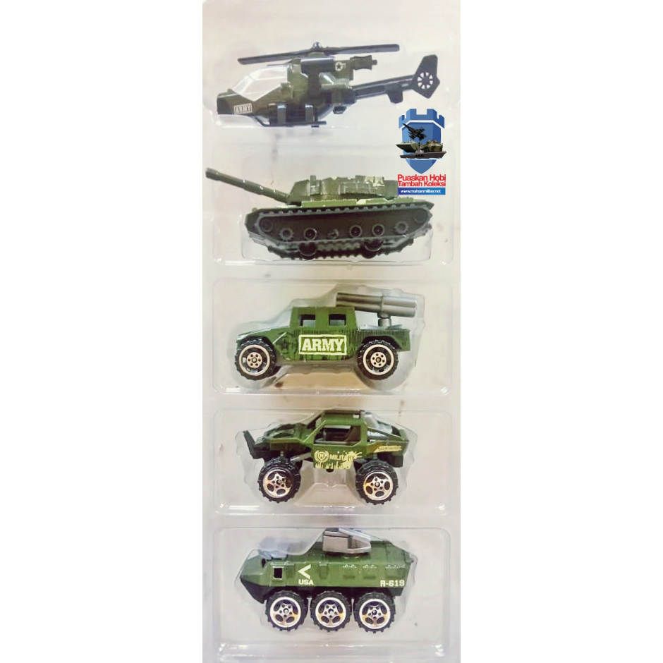 Miniatur Kendaraan Militer 5 Jenis 