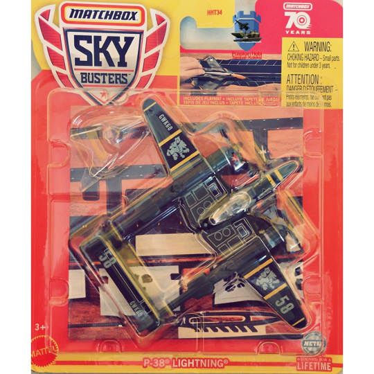 Mainan Miniatur Pesawat Tempur P 38 Lightning Matchbox