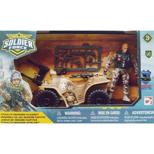 Mainan Militer Kendaraan ATV Skala 18 dengan Figur