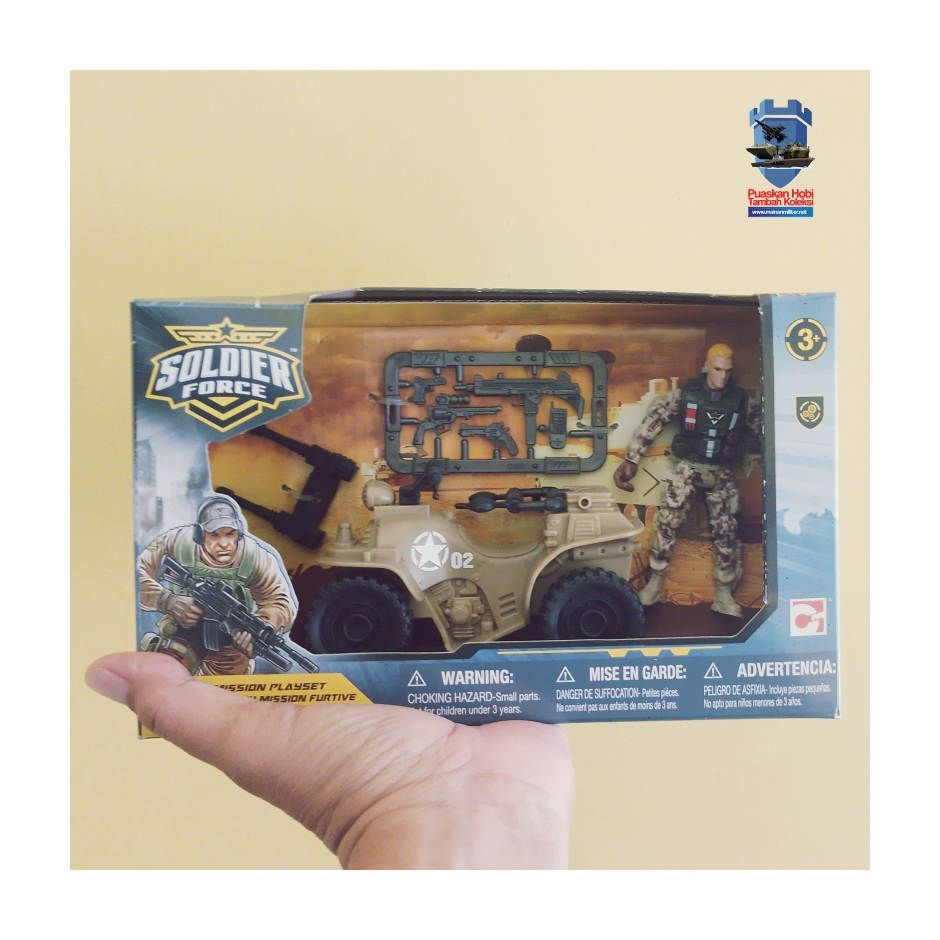 Mainan Militer Kendaraan ATV Skala 18 dengan Figur