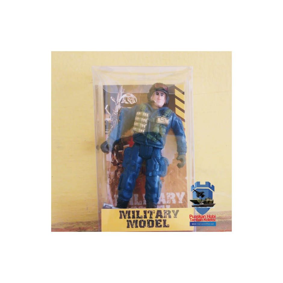 Action Figure Miniatur Tentara Helm Kacamata Skala 18