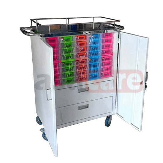 Troli Cabinet Farmasi - Stainless