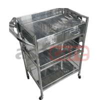 Troli Instrument 3 Rak Laci - Indomed