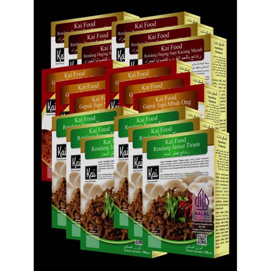 Super Hemat 6 RENDANG JAMUR TIRAM 6 GEPUK SAPI MBAH ONG 6 RENDANG DAGING SAPI KACANG MERAH Kai Food 2700g