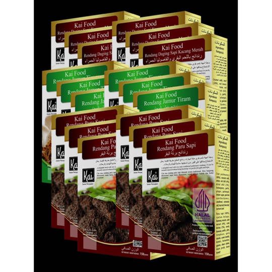 Super Hemat 6 RENDANG PARU SAPI 6 RENDANG JAMUR TIRAM 6 RENDANG DAGING SAPI KACANG MERAH Kai Food 2700g