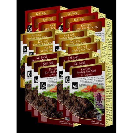 Super Hemat 6 RENDANG PARU SAPI 6 RENDANG SAPI SUWIR 6 GEPUK SAPI MBAH ONG Kai Food 2700g