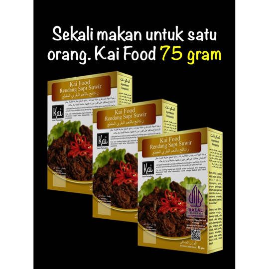 Trio Hemat 3 RENDANG SAPI SUWIR Kai Food 225g