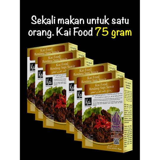 Paket Hemat 6 RENDANG SAPI SUWIR Kai Food 12x75g
