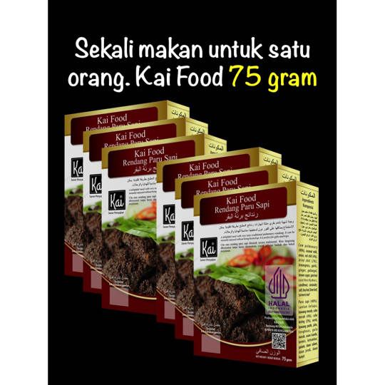Paket Hemat 6 RENDANG PARU SAPI Kai Food 12x75g