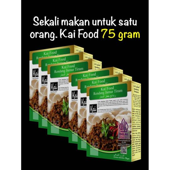 Paket Hemat 6 RENDANG JAMUR TIRAM Kai Food 12x75g