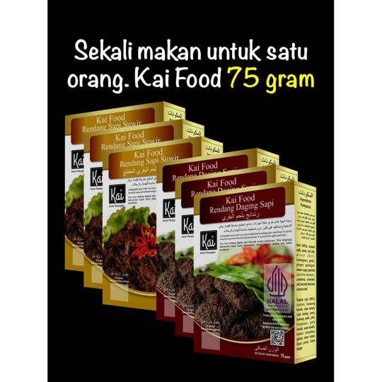 Paket Hemat 3 RENDANG DAGING SAPI 3 RENDANG SAPI SUWIR Kai Food 12x75g