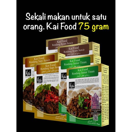 Paket Hemat 2 RENDANG JAMUR TIRAM 2 RENDANG SAPI SUWIR 2 RENDANG AYAM SUWIR Kai Food 12x75g