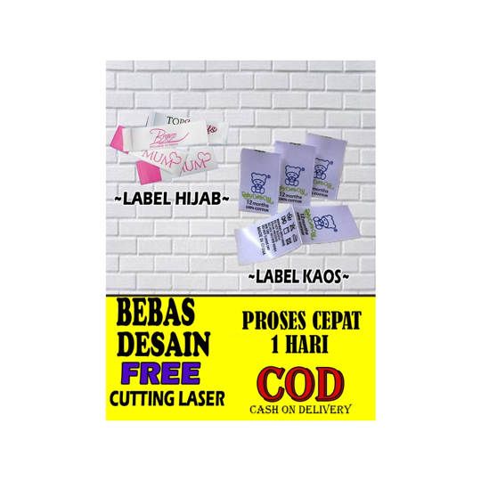 LABEL HIJAB / LABEL SATIN / TAG HIJAB / LABEL KAOS / LABEL CUSTOM / LABEL SATUAN / LABEL BAJU SATUAN