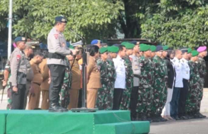 JELANG KUNKER WAPRES RI, KAPOLDA PIMPIN APEL GELAR PASUKAN