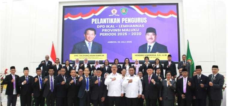 GUBERNUR MALUKU HADIRI PELANTIKAN DPD IKAL LEMHANAS PROV. MALUKU PERIODE 2025-2030