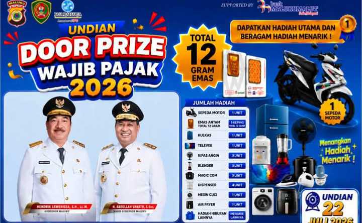 Bapenda Maluku Berikan Perhatian Bagi Wajib Pajak Berupa Doorprize Menarik