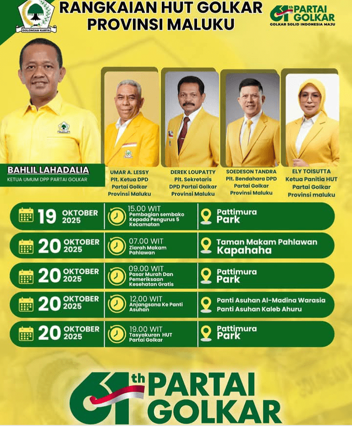 Partai Golkar Gelar  Serangkaian Kegiatan Jelang HUT Ke-61