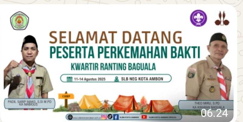 SLB Kota Ambon Tuan :  Rumah Kemah Bakti Pramuka Sambut HUT PRAMUKA ke-64 Tingkat Kecamatan Baguala