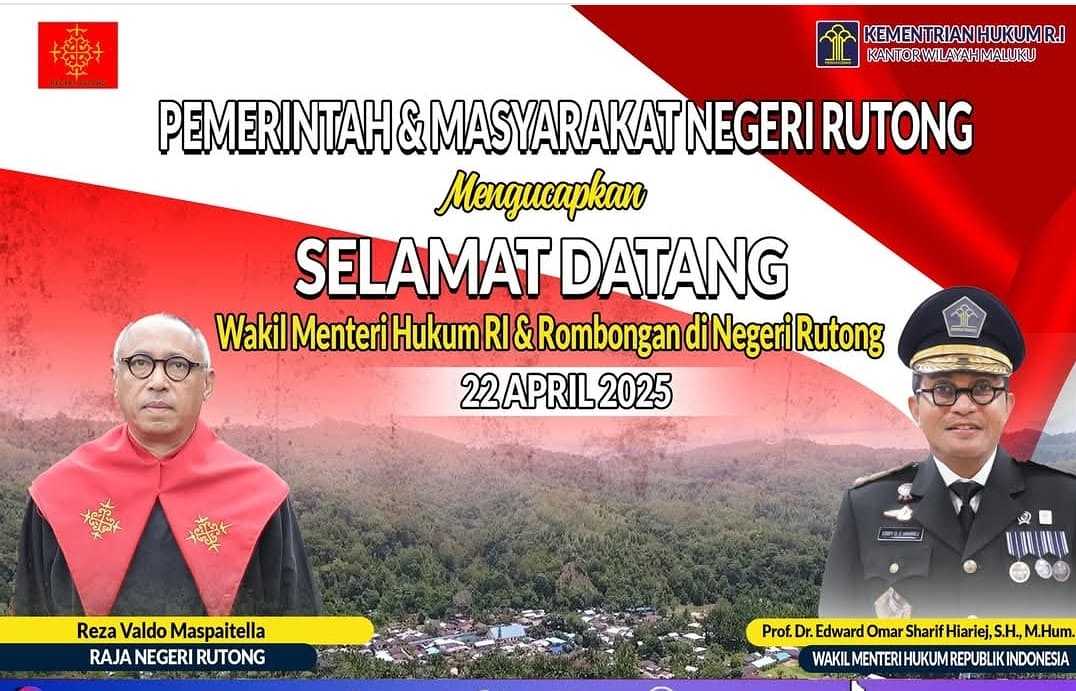 Raja Rutong : Gelar Adat Kepada  Wamenkum Untuk Terus Menyatu Di Bumi Raja-Raja
