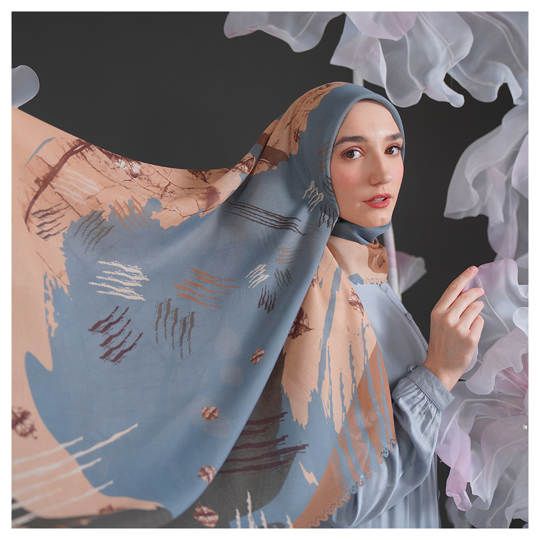 Tatuis Square Hijab Damour 101 Blue Maxy