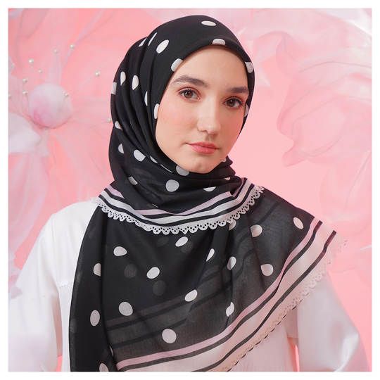 Tatuis Square Hijab Damour 102 Black Reguler