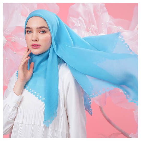Tatuis Square Hijab Damour 107 Blue Reguler