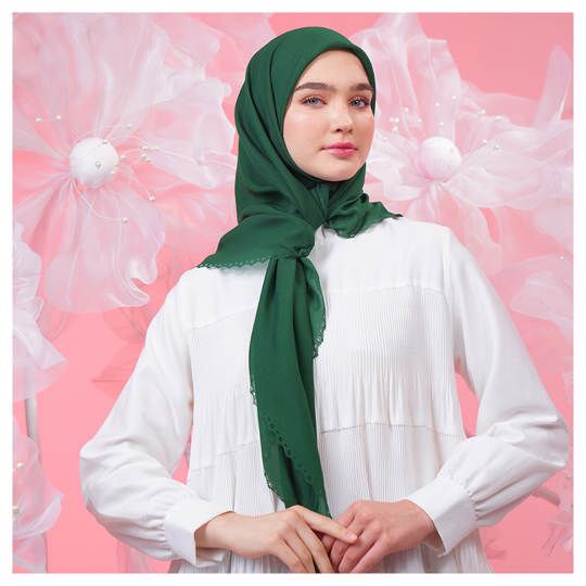 Tatuis Square Hijab Damour 106 Green Bottle Reguler