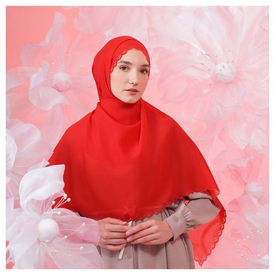 Tatuis Square Hijab Damour 108 Red Reguler