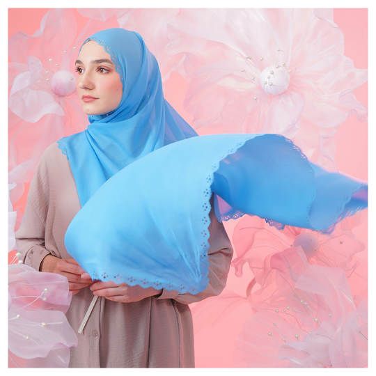 Tatuis Square Hijab Damour 108 Blue Reguler