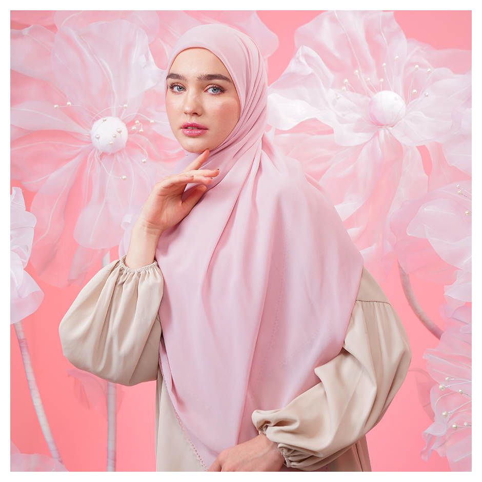 Tatuis Square Hijab Damour 111 Pink Maxy