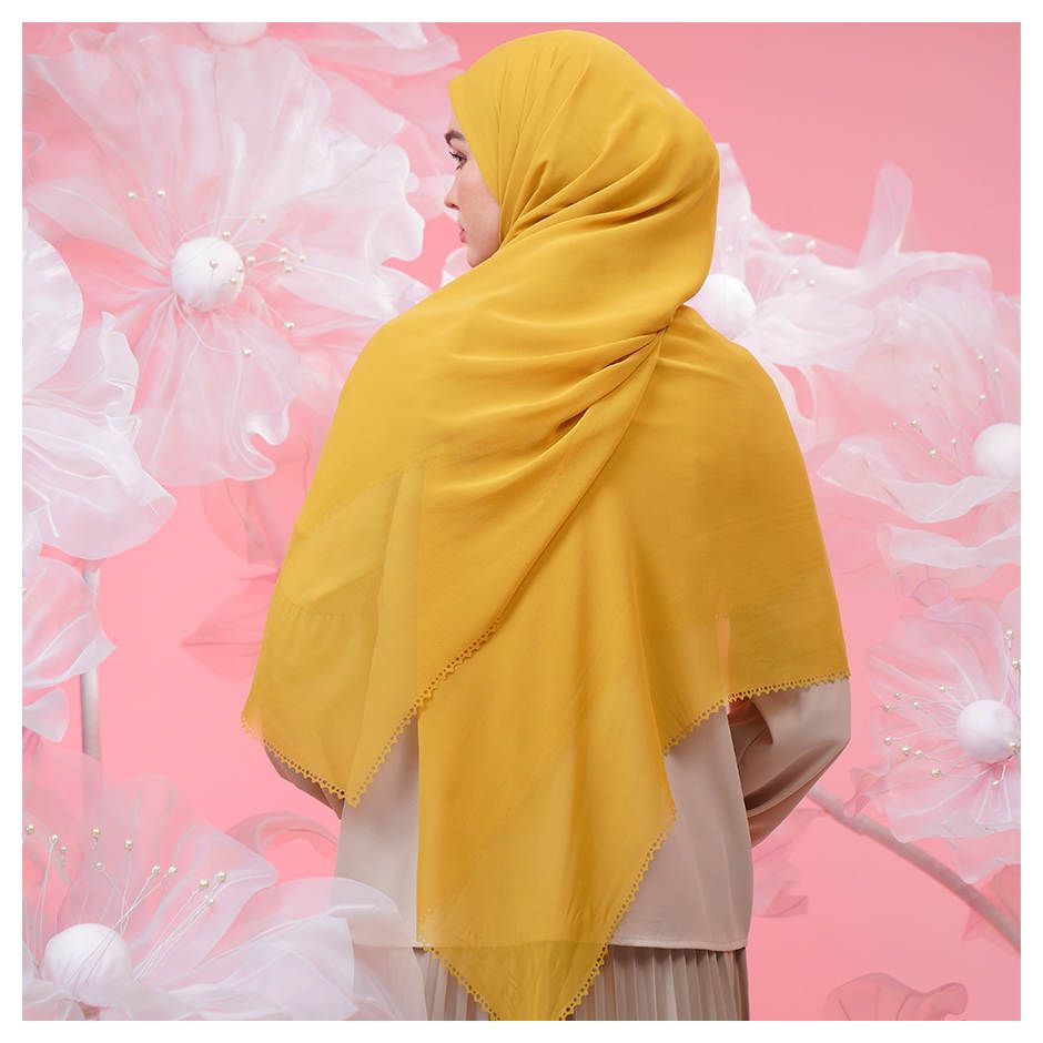 Tatuis Square Hijab Damour 111 Mustard Maxy
