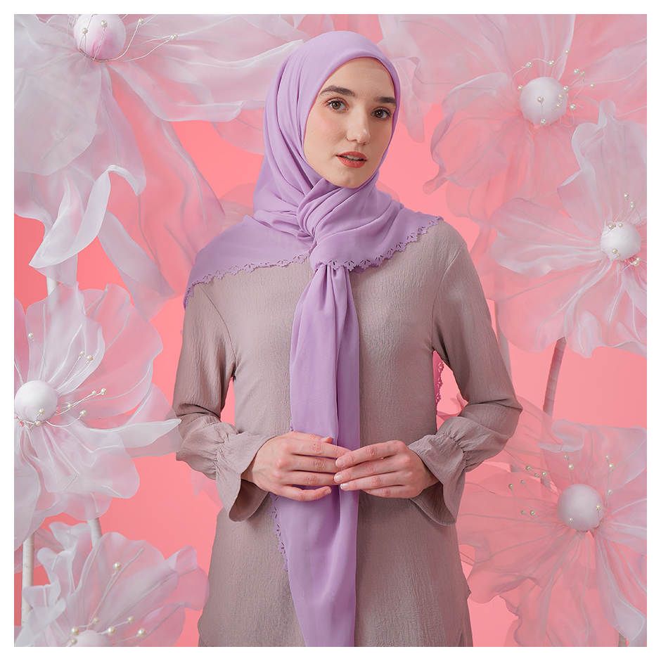 Tatuis Square Hijab Damour 113 Purple Maxy