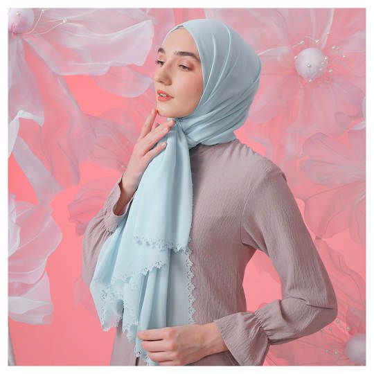 Tatuis Square Hijab Damour 113 Blue Maxy