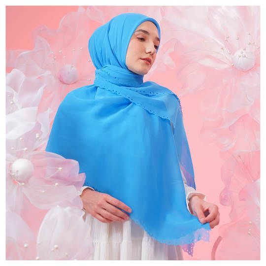 Tatuis Square Hijab Damour 114 Blue Maxy