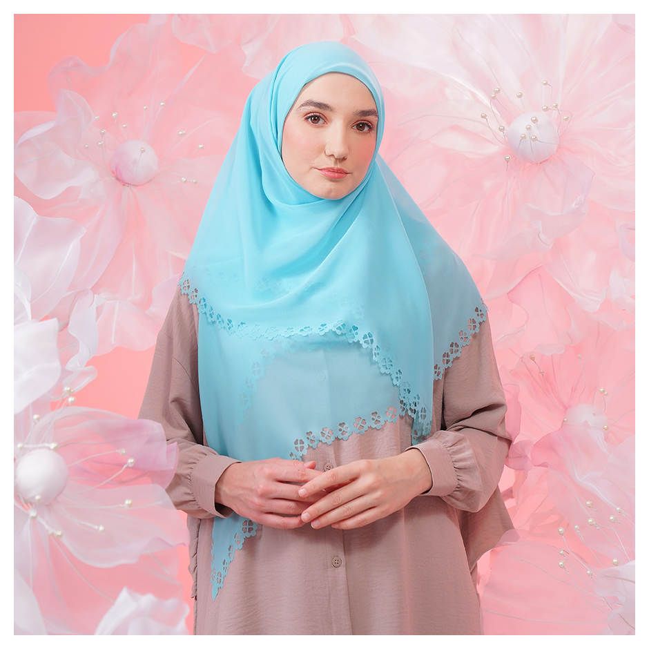 Tatuis Square Hijab Damour 118 Blue Reguler
