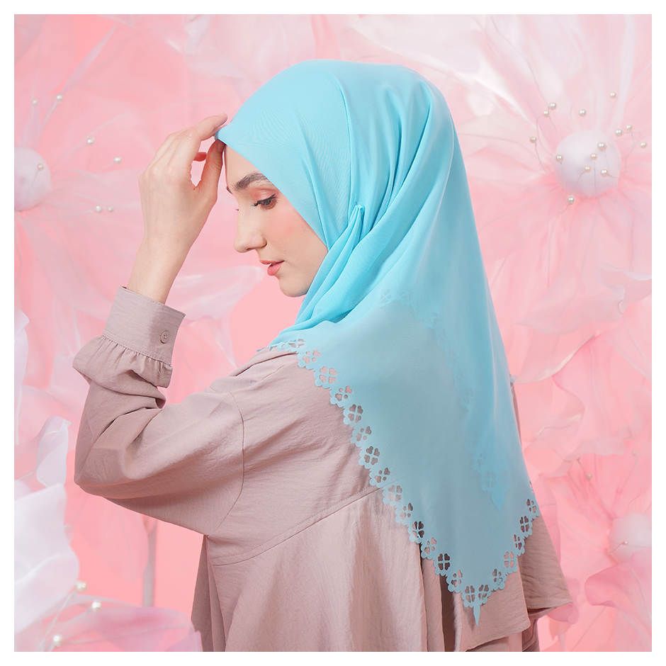 Tatuis Square Hijab Damour 118 Blue Reguler