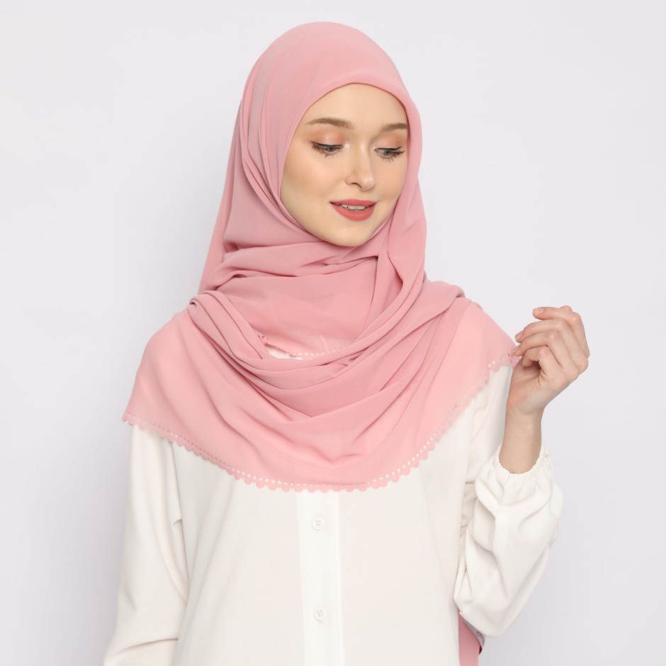 Tatuis Square Hijab Damour 117 Pink Maxi