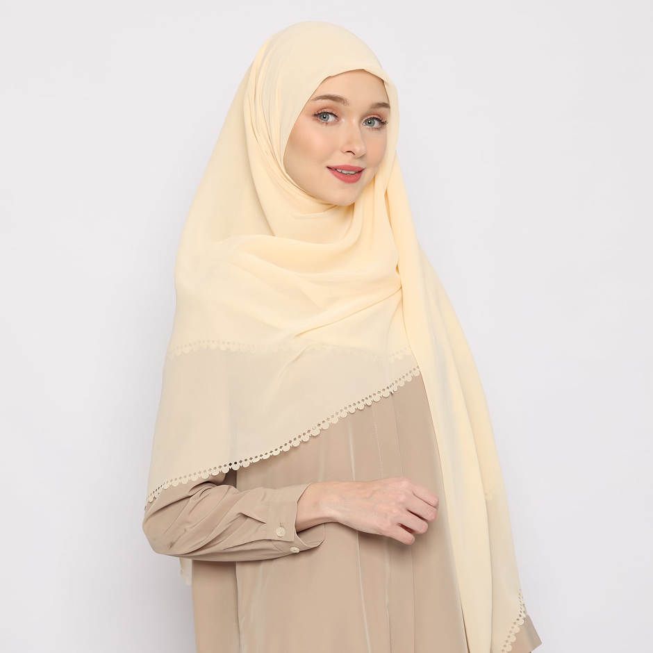 Tatuis Square Hijab Damour 117 Cream Maxi
