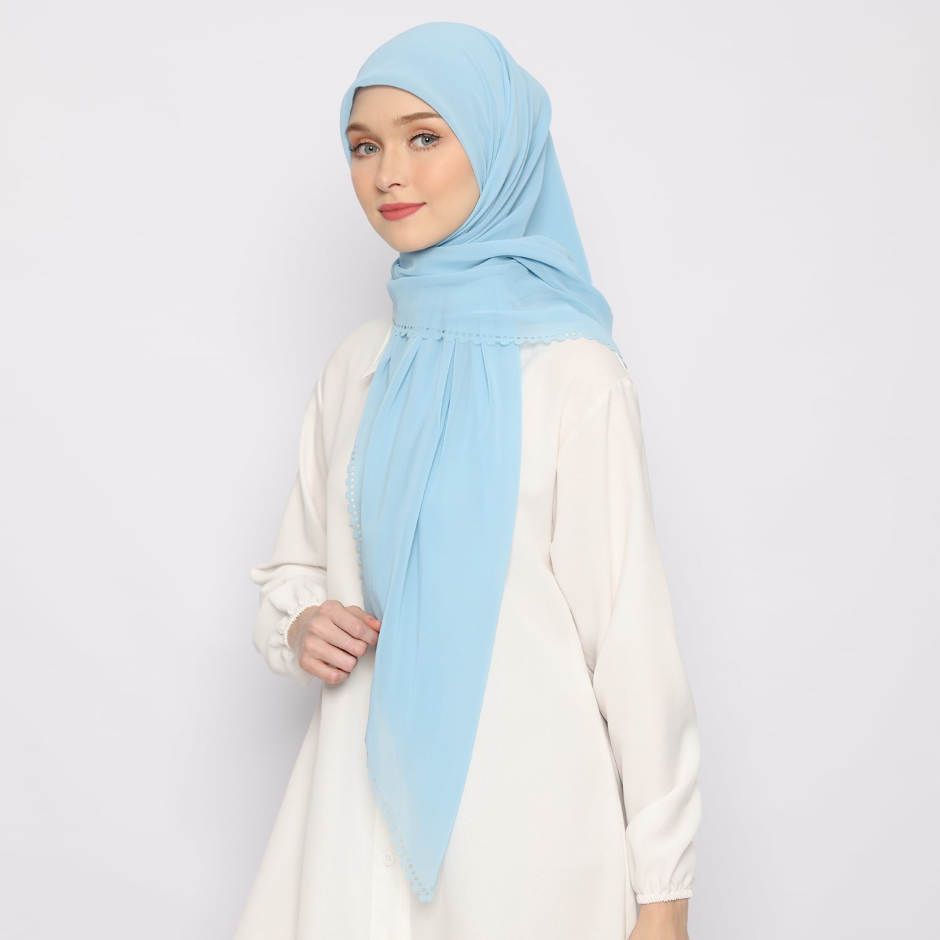 Tatuis Square Hijab Damour 117 Blue Maxi