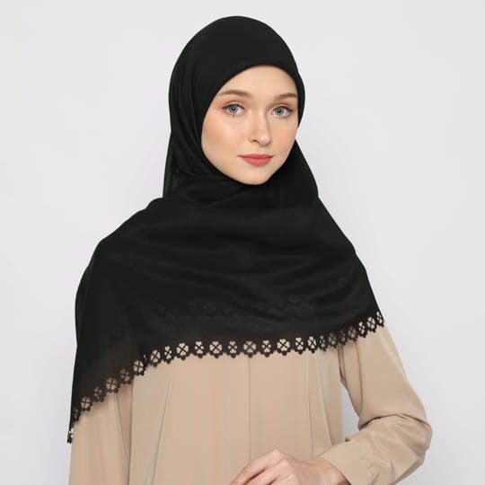 Tatuis Square Hijab Damour 124 Black Reguler