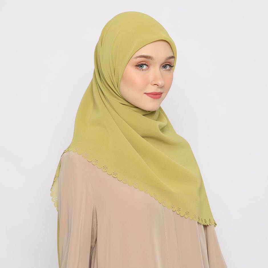 Tatuis Square Hijab Damour 125 Olive Maxi