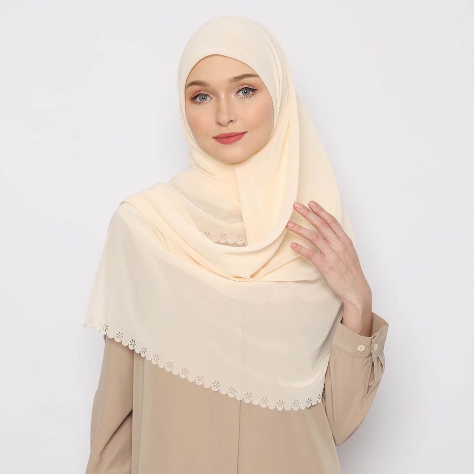 Tatuis Square Hijab Damour 125 Cream Maxi