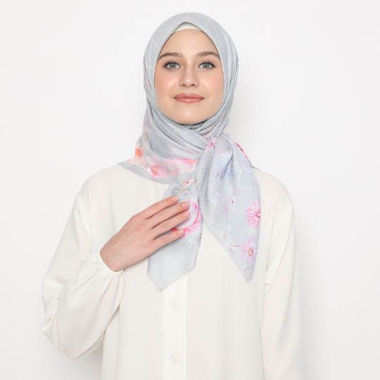 Tatuis Square Hijab Damour Style 001 Grey