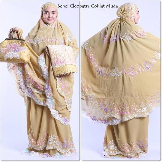 Mukena Behel Cleopatra Coklat Muda