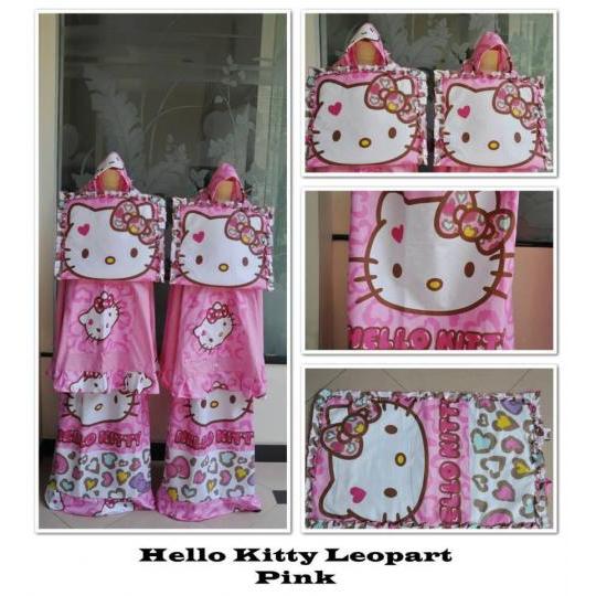Mukena Anak Karakter Hello Kitty Leopard Pink (M)