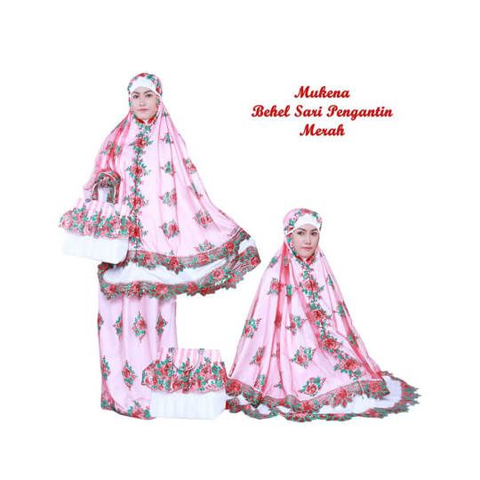 Mukena Behel Sari Pengantin Merah