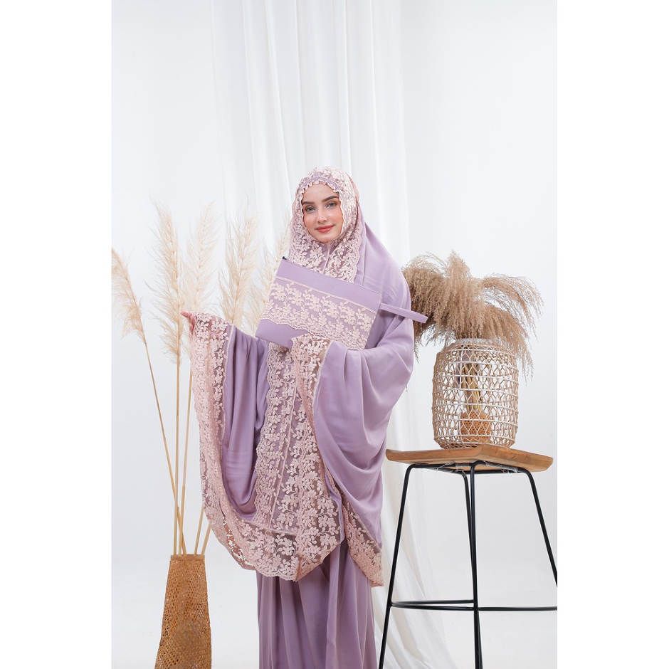 Mukena Dewasa Lace Shireen Lavender